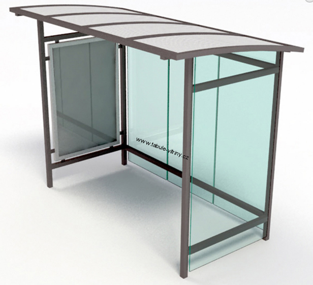 Autobusová zastávka JAKUB Antidelikvent nerozbitná třímodulová 300 x 150 cm