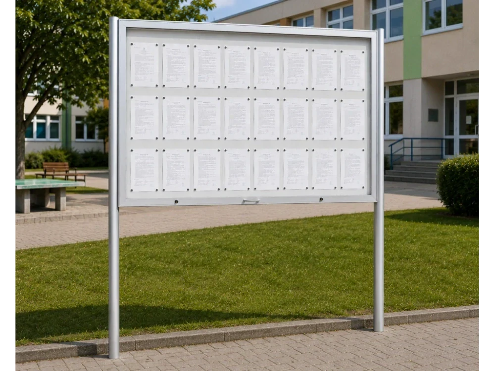 Venkovní informační vitrína H60 24×A4 se sloupky