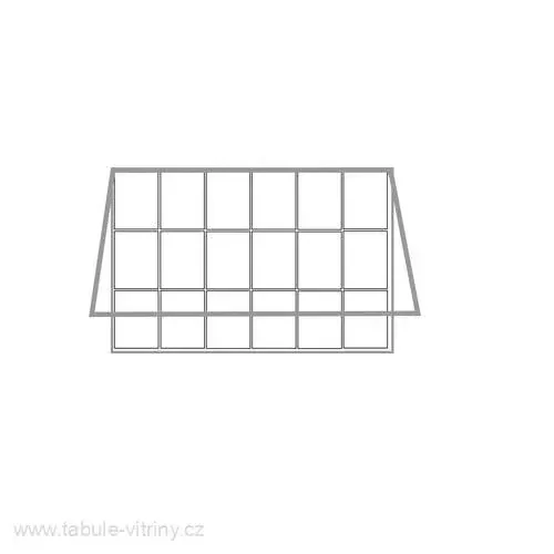 Vitrína H40 18 x A4 výklopná nahoru se sloupky