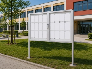 Dvoukřídlá venkovní informační vitrína H60 24×A4 se sloupky