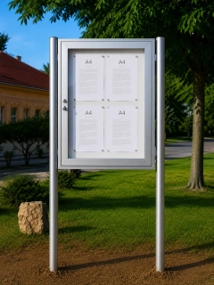 Venkovní informační vitrína H40 4×A4 se sloupky