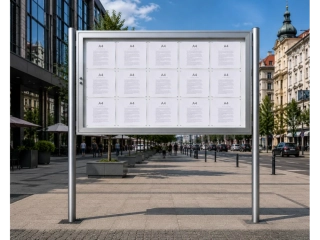 Venkovní informační vitrína H40 15×A4 se sloupky