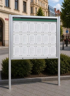 Venkovní informační vitrína H40 18×A4 se sloupky